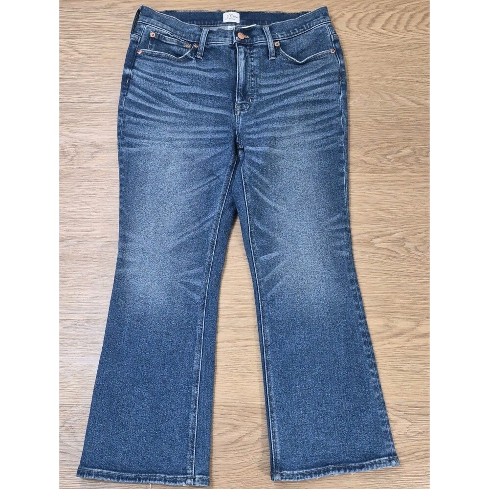 J Crew Denim Jeans Womens 31 Billie Demi Boot Crop Blue Stretch Denim Pant 32x25
